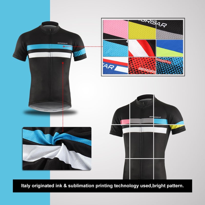 BERGRISAR Men's Cycling Jerseys Short Sleeves Bike Shirt - Image 3
